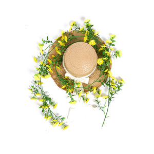 Guirnalda de Flores Artificiales, Color Amarillo Margarita, Decoración para Colgar en la Pared Interior, Material Plástico de Alta Simulación - Product Image 5