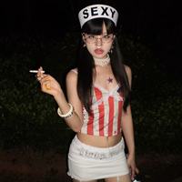 Sombreros y Gorras de Marinero Estilo Y2K para Egirl, con Lazo de Diamantes de Imitación y Camuflaje, con Logotipo Personalizado, para Fiestas Rave, Venta al Por Mayor