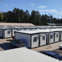 Bureau préfabriqué en panneaux sandwich, conteneur plat, isolé et insonorisé pour chantier de construction, espace de travail administratif, cabine de bureau de chantier