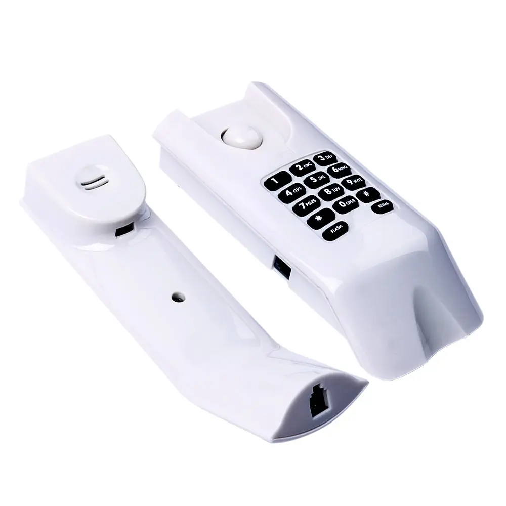 コード付き電話-デスク/ウォールマウントトリムライン電話ハンドセット-白-新しい