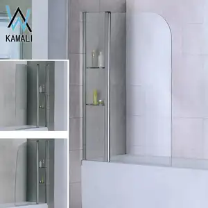 Kamali 1000*1400 Mm Frameless Bathtub Shower Layar Berengsel Pintu Layar Bak Mandi