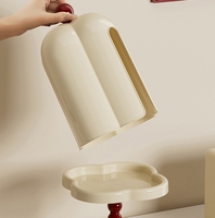 Handtuchbox für Badezimmer ohne Bohrlöcher. Doppelschichtiges Aufbewahrungsregal mit versiegelter staubdichter Abdeckung und Deckel. Retro-Taschentuchbox.