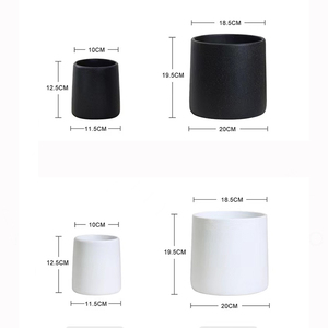 Vasi per Piante in Cemento Bianco e Nero Economici Cinesi, Vasi in Ceramica Dipinti per Fiori - Product Image 6