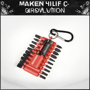 GEINXURN Jeu de douilles à percussion portables 22 pièces PH1 2 3 T20 T25 SQ2 SL # 8 tournevis hexagonaux, outils à main, étui rigide, OEM, 1 an - Product Image 3