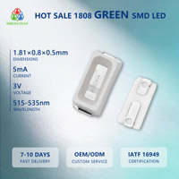 1808 Emerald Green 525nm SMD LED 3V 5mA Lampu Sinyal Tajam Bersertifikasi IATF16949 untuk Hub Siap Pakai Industri