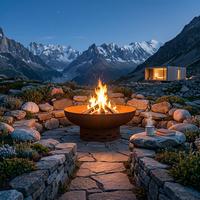 Brasero multifonctionnel en acier Corten - Bol en métal rustique pour l'ambiance du jardin et du patio