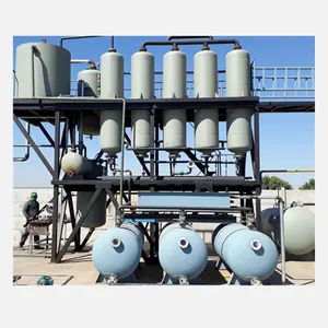 Continuous production diesel machine oil recycle refinery from waste engine oil