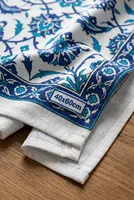 Serviette de cuisine en coton style céramique à motifs floraux émaillés turcs pour une décoration de luxe