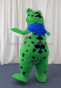 Costume de mascotte grenouille maladroite à vendre, costumes de grenouille verte géante gonflables de 2,2 m, costumes de dessin animé, combinaison gonflable grenouille - Product Image 4