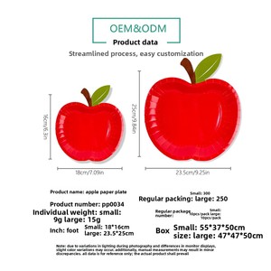 <span class=keywords><strong>Assiettes</strong></span> <span class=keywords><strong>en</strong></span> papier biodégradables <span class=keywords><strong>en</strong></span> forme de pomme rouge personnalisées <span class=keywords><strong>en</strong></span> gros pour la décoration d'événements et de fêtes d'anniversaire pour enfants - Product Image 3