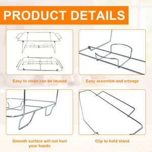 Khách sạn phục vụ gấp tự chọn hiển thị đứng chafer món ăn khung thực phẩm ấm đứng dùng một lần dây có thể gập lại chafing món ăn giá - Product Image 5