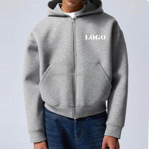 Blank Streetwear Vintage Oversized 100% Cotton Fleece Heavyweight Boxy Zipup <b>Hoodie</b> <b>Cropped</b> <b>Hoodie</b> Men <b>Zip</b> <b>up</b> <b>Hoodie</b> - Product Image 1