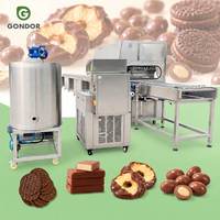 Machine de recouvrement automatique de noix, petits fruits et chocolat liquide 30kg 600 BY-300 avec tunnel de refroidissement et vanille