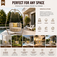 Fauteuil suspendu haut de gamme en aluminium, canapé balançoire d'extérieur résistant aux intempéries, lit de jardin, mobilier de patio haut de gamme pour villa