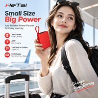 Power Bank 20000mAh 35W Pengisian Cepat Pengisi Daya Baterai Portabel dengan Kabel Ganda Terintegrasi Layar LCD