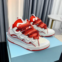 Sneakers de luxe haut de gamme 2026 Lanvine à plateforme - Chaussures décontractées à lacets pour femmes avec talon compensé