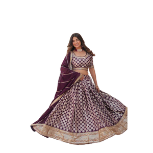 Ropa DE BODA elegante Lehenga Choli con Dupatta para damas de honor e invitados - Product Image 1