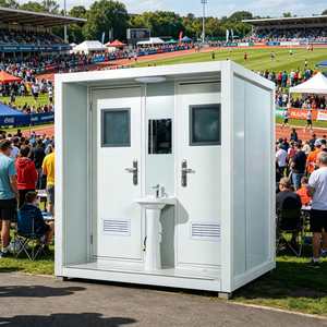 Cabina de Baño Portátil Desmontable de Doble Puerta, Panel Sándwich, Remolque Móvil para Baños, Ideal para Campamentos, Conciertos y Eventos - Product Image 4