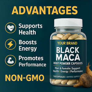 Compléments alimentaires à base de plantes OEM/ODM, capsules de poudre de maca noire, 100% naturelles, pour adultes, améliorent la vitalité masculine, gestion de l'énergie - Product Image 3