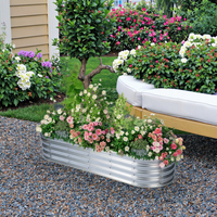 Jardinières surélevées ovales en métal de style américain moderne, écologiques, pour la décoration de la maison, kit de jardinières, supports de fleurs pour le sol