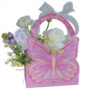 Caja <span class=keywords><strong>de</strong></span> Regalo con Diseño <span class=keywords><strong>de</strong></span> Mariposa en Dorado, Rosa y Azul, Caja <span class=keywords><strong>de</strong></span> Cartón Reciclado, Caja Personalizada con su Propia Etiqueta - Product Image 2