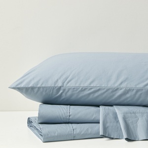 Ensemble de draps en <span class=keywords><strong>percale</strong></span> de coton 200 fils Hypoallergénique Respirant Doux King Size Taies d'oreiller plates ajustées Entretien facile - Product Image 3
