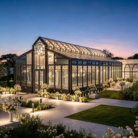 Orangerie de mariage en aluminium, structure en verre préfabriquée pour cérémonie, banquet, fête de jardin, serre moderne personnalisée en extérieur