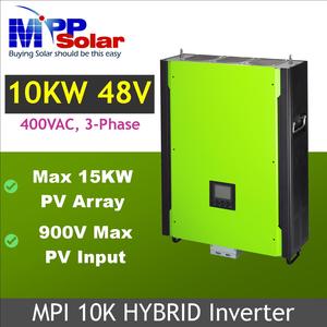 MPI 10K 10kw 3 เฟส 400Vac 48V ไฮบริด MPP Solar VDE4105 เครื่องชาร์จพลังงานแสงอาทิตย์แบบสอง MPPT รองรับแรงดันไฟฟ้าเข้าสูงสุด 900vdc สามารถเชื่อมต่อแบบขนานได้ - Product Image 1
