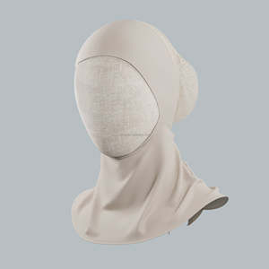 Bonnet <span class=keywords><strong>Najwa</strong></span> en jersey de coton respirant et léger avec couvre-cou intégral et cordons ajustables - Product Image 5
