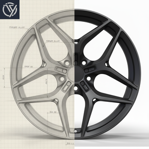 Ruedas todoterreno personalizadas forjadas en aluminio 6061-T6, ligeras, de diseño cóncavo de 5 radios, de 19, 20 y 21 pulgadas. - Product Image 4