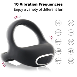 App Control <b>Vibrating</b> Cock Ring Black Silicone Male Stimulation Device Adult Sex Toy - Product Image 6