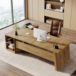 Scrivania per Ufficio e <span class=keywords><strong>Soggiorno</strong></span> <span class=keywords><strong>con</strong></span> 2 Cassetti, Scrivania di Lusso Convertibile <span class=keywords><strong>con</strong></span> Armadietto e Ripiani - Product Image 4
