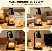 Lampe chauffe-bougie avec minuterie, intensité réglable, hauteur réglable, noire