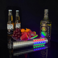 Bâton lumineux LED rechargeable en aluminium pour bouteille, avec effets stroboscopiques multicolores, portable pour décoration de bar/club
