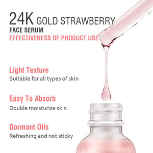 Suero facial para el cuidado <span class=keywords><strong>de</strong></span> la <span class=keywords><strong>piel</strong></span> con etiqueta privada, blanqueador orgánico Natural, reparación <span class=keywords><strong>de</strong></span> la <span class=keywords><strong>piel</strong></span>, rosa, <span class=keywords><strong>fresa</strong></span>, antienvejecimiento, oro <span class=keywords><strong>de</strong></span> 24 quilates - Product Image 2