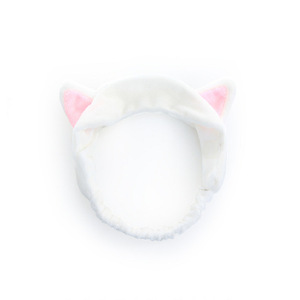 Cat Ear Headband Soft Plush Hairband For Bathing With Animal Design Gray And Pink Colors - Product Image 5