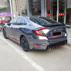 ลิ้นกันชนหน้า สเกิร์ตข้าง สปอยเลอร์กันชนหลัง ดิฟฟิวเซอร์ สำหรับ Honda Civic 2016-2017 รุ่นที่ 10 ชุดแต่ง Body Kit อุปกรณ์ตกแต่งรถยนต์ - Product Image 5