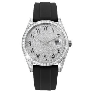 Reloj de Moissanita de Lujo con Movimiento Mecánico, Estilo Hip Hop, Correa de Goma Negra, Disponible en Varios Colores para Hombre y Mujer - Product Image 3