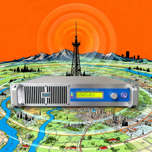 Ensemble <span class=keywords><strong>complet</strong></span> d'émetteur FM de diffusion de 1 kW (1000 W) (antenne + câble + mélangeur), 100-240 V, pour la diffusion radio/école/alerte en cas de catastrophe - Product Image 5