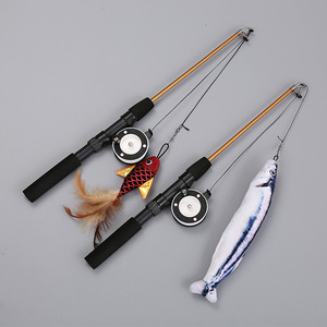 High Quality Eco-Friendly Retractable <b>Cat</b> Teaser Wand with 3 & 4 Stretchable Rods <b>Plush</b> & Stainless Steel <b>Cat</b> Toy - Product Image 5