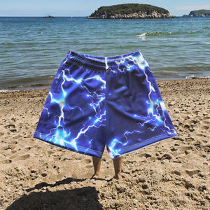 Pantalones Cortos Deportivos Personalizados para Hombre, Casuales, Hasta la Rodilla, de Poliéster Satinado, Diseño Sólido, Secado Rápido, para Fitness y Running - Product Image 3