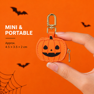 Monedero pequeño de PU con cremallera, diseño de calabaza de Halloween y telaraña, con llavero para mochila, adorno para bolso, regalos de decoración navideña - Product Image 3