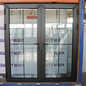 Porte d'Ingresso Esterne di Alta Gamma con Griglia tra i Vetri, Porte Francesi per Patio e Balcone per Casa - Product Image 2