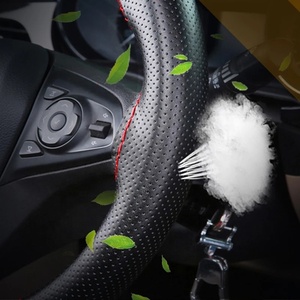 Housse de <span class=keywords><strong>volant</strong></span> de voiture en <span class=keywords><strong>cuir</strong></span> véritable 38CM, cousue à la main - Product Image 3