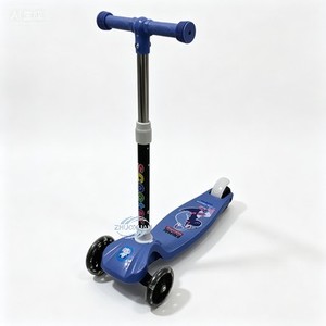 Cute Foldable Kids Scooter with 3 <b>Wheels</b> Height Adjustable for 3-6 Years Old Lightweight Push Type Rear Foot Brake Outdoor Use - Product Image 2