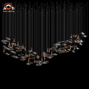 Plafonnier LED Aoyi Lighting en verre ambré et transparent en forme <span class=keywords><strong>de</strong></span> feuille - Décoration artistique contemporaine pour résidence haut <span class=keywords><strong>de</strong></span> gamme - Product Image 2