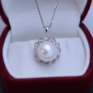 Freshwater 3-4mm White Small <b>Pearl</b> <b>Necklace</b> Pendant Perfect Circle with Strong Light & Almost Flawless S925 <b>Gold</b> DIY <b>Necklace</b> - Product Image 4