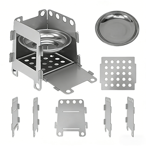 Paslanmaz Çelik Taşınabilir Kamp Odun Sobası Açık Hava Yemek Pişirme, Yürüyüş ve Hayatta Kalma İçin - Product Image 3