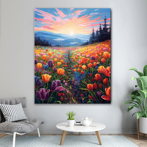 Dipinti a mano poster e stampe decorazione per la casa fai da te pittura personalizzata con numeri scenario fiori <span class=keywords><strong>tulipani</strong></span> adulti - Product Image 2