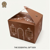 Boîtes en papier personnalisées avec logo, écologiques, de qualité alimentaire, imprimées, auto-érectrices, à poignée carrée, pour gâteaux, biscuits, pain, pâtisseries, beignets